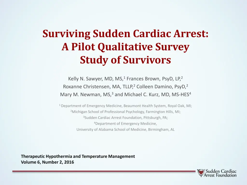 surviving sudden cardiac arrest a pilot