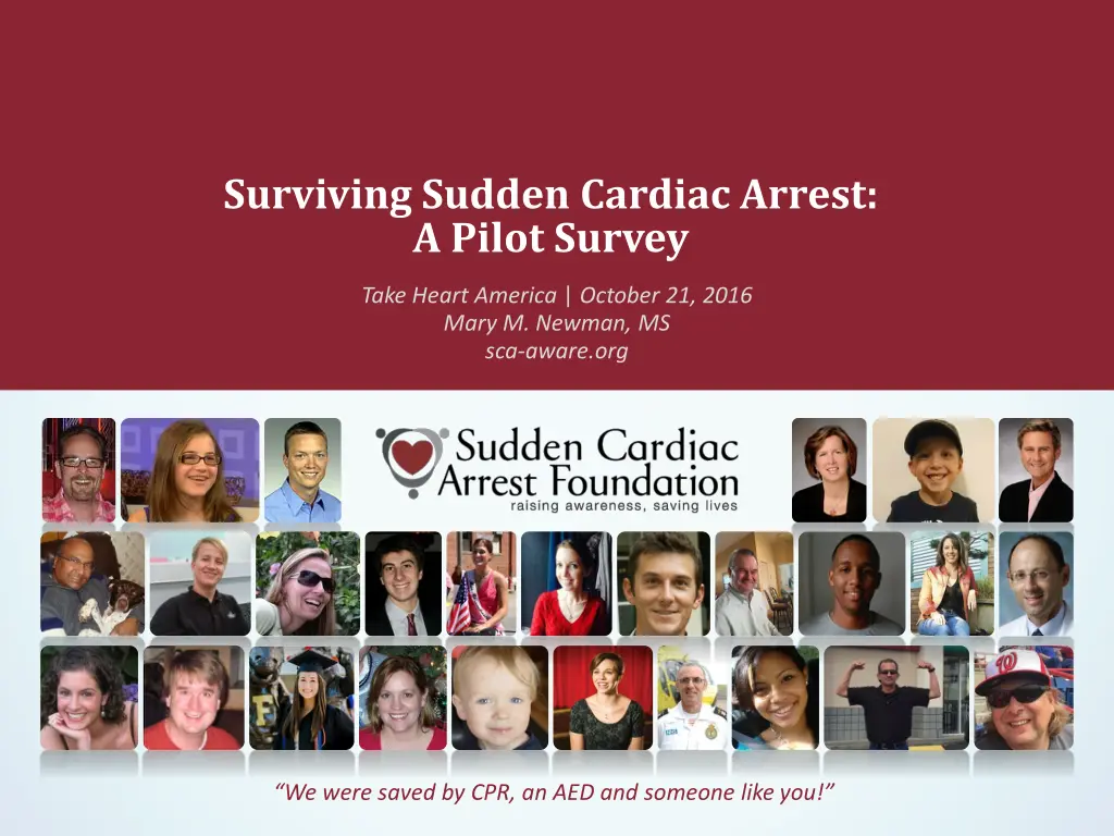 surviving sudden cardiac arrest a pilot survey