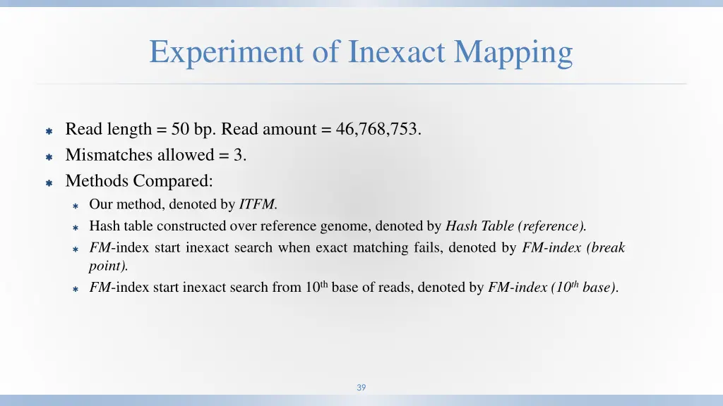 experiment of inexact mapping