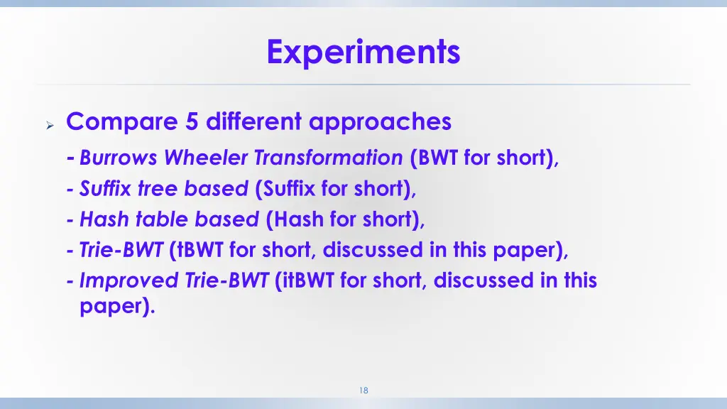 experiments
