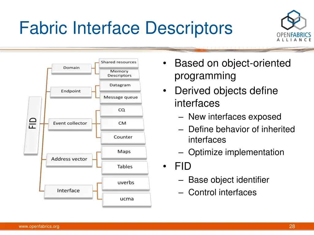fabric interface descriptors