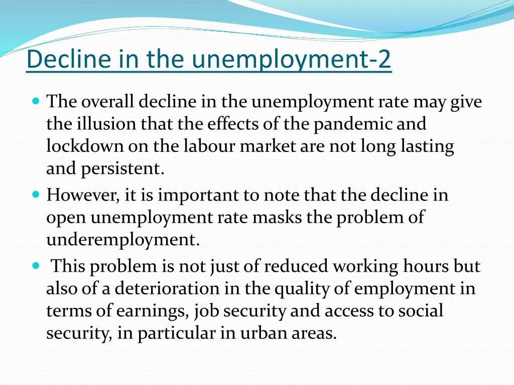 decline in the unemployment 2