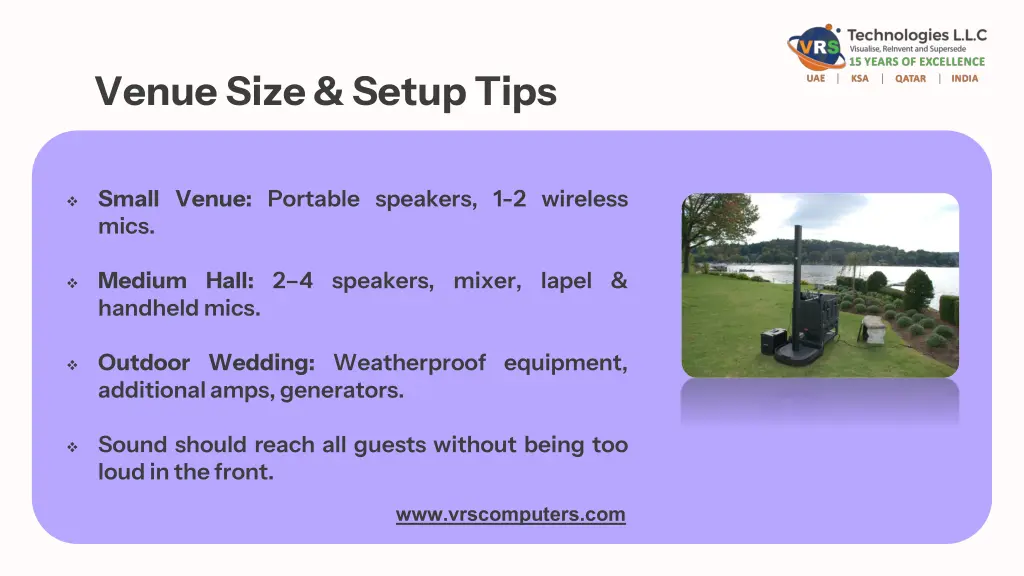 venue size setup tips
