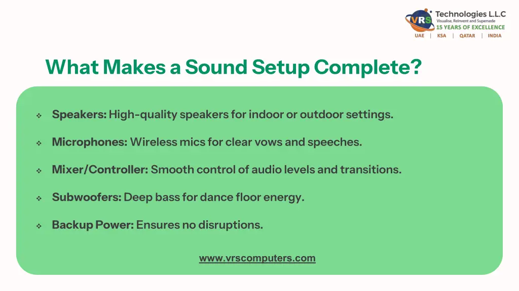 what makes a sound setup complete