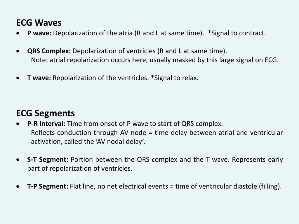 ecg waves p wave depolarization of the atria
