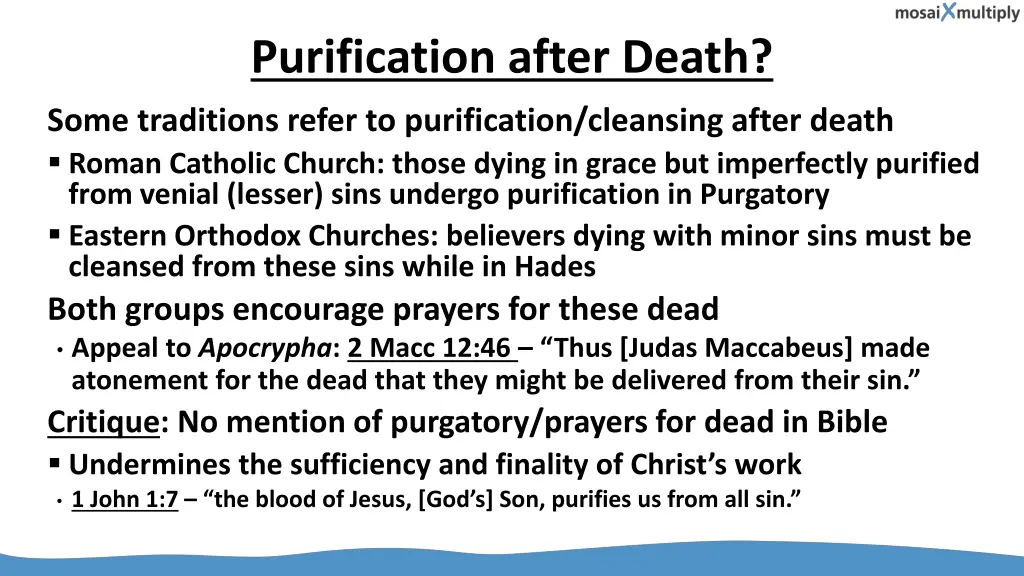 purification after death