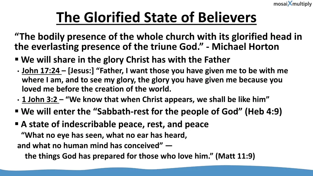the glorified state of believers
