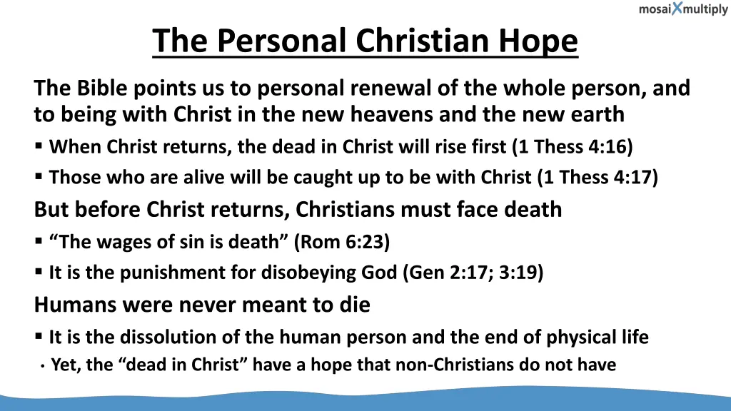 the personal christian hope