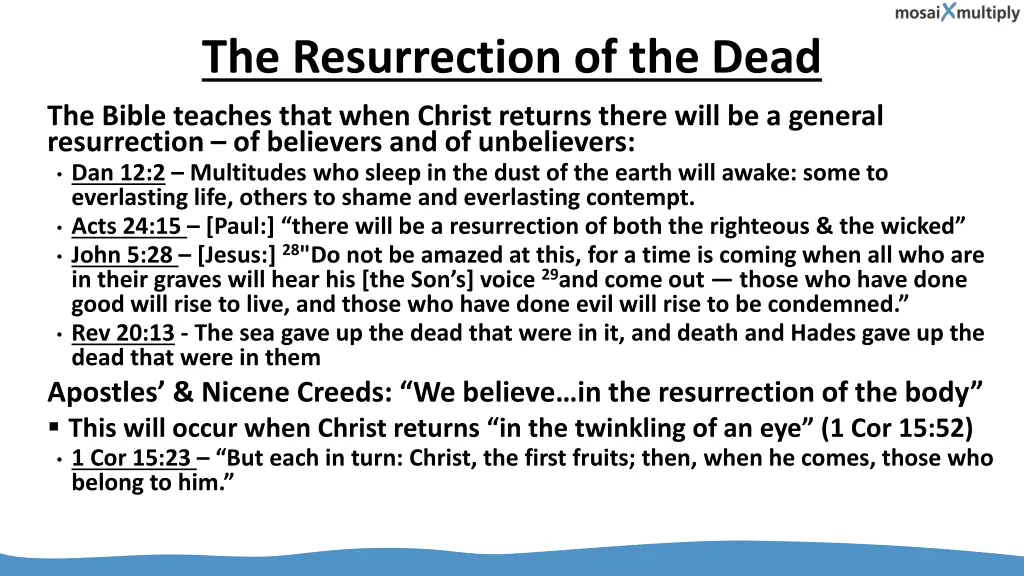 the resurrection of the dead
