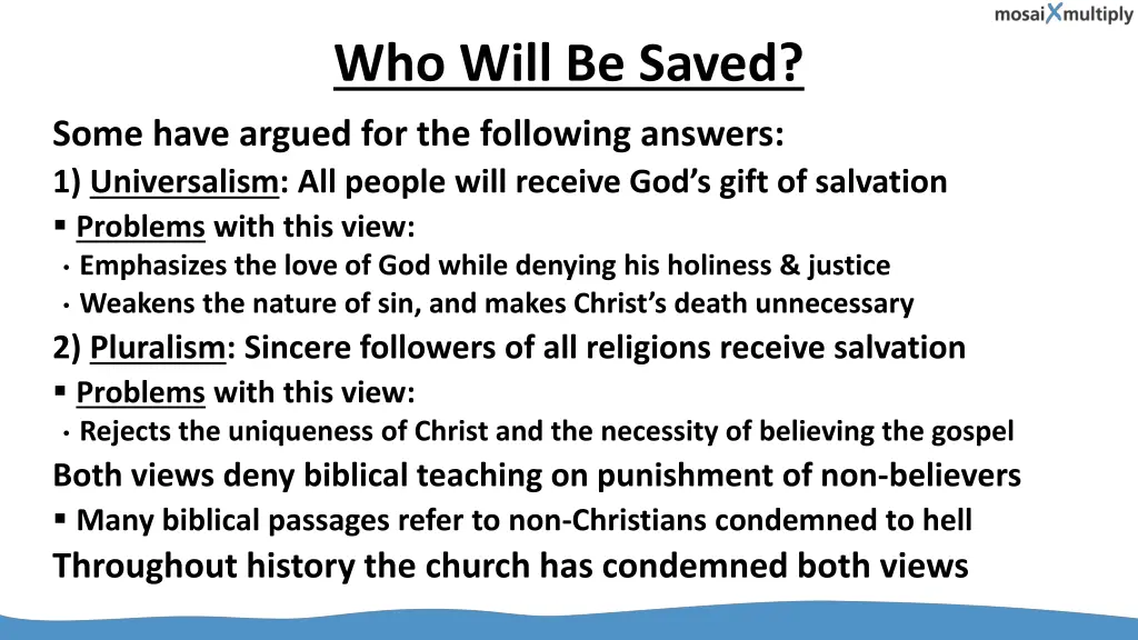 who will be saved