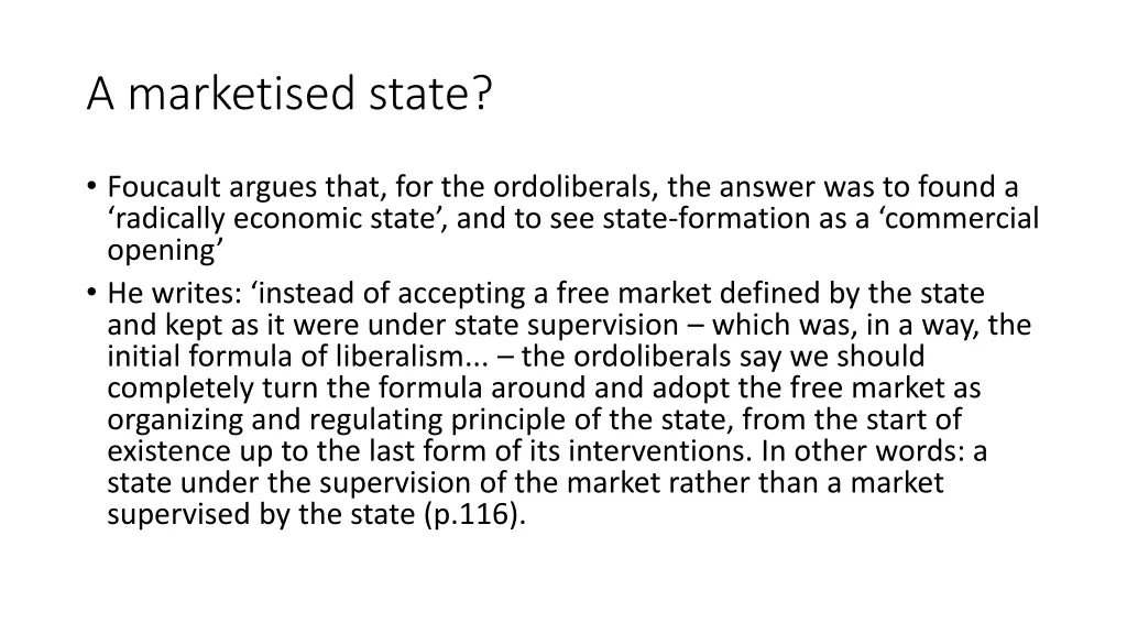 a marketised state
