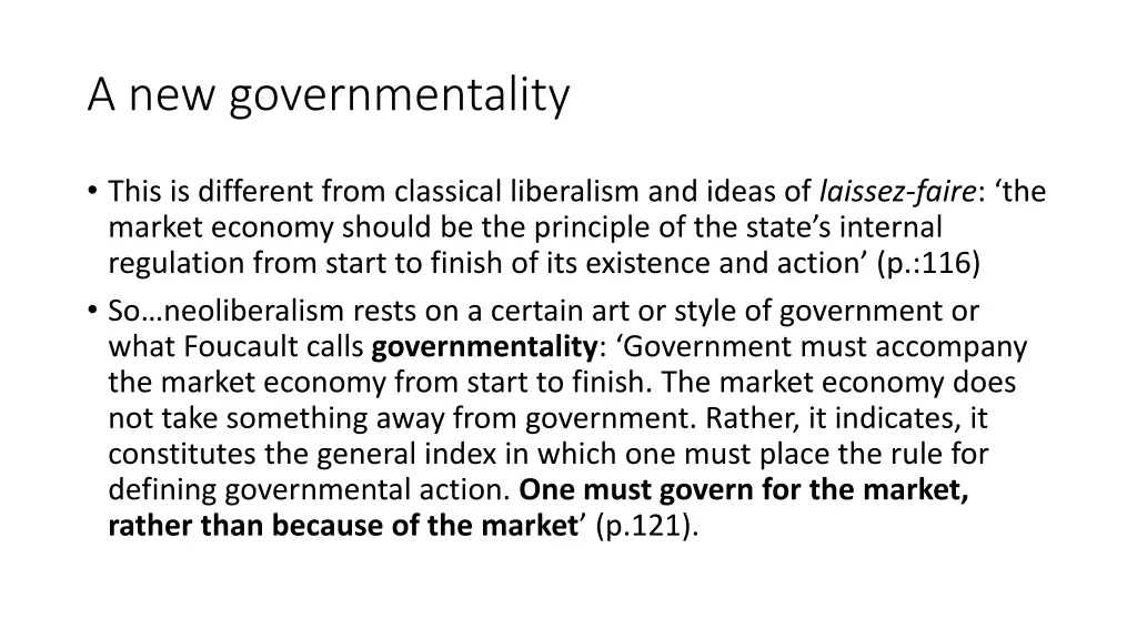 a new governmentality