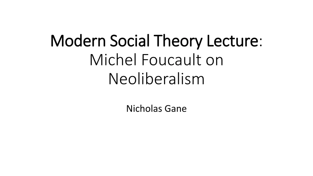 modern social theory lecture modern social theory