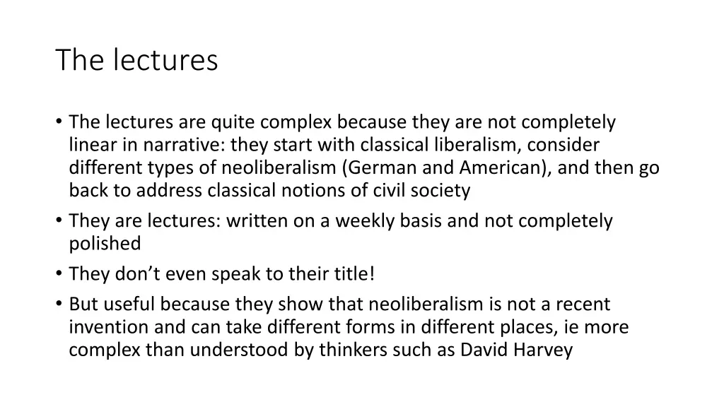 the lectures