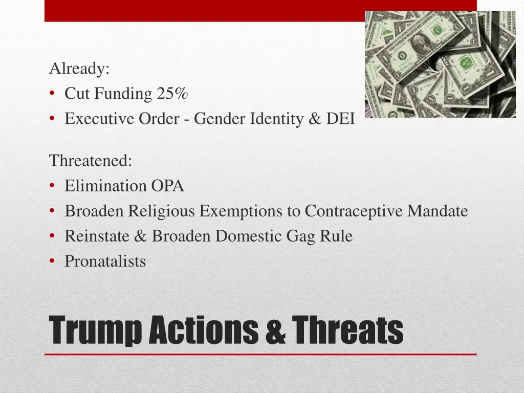 already cut funding 25 executive order gender