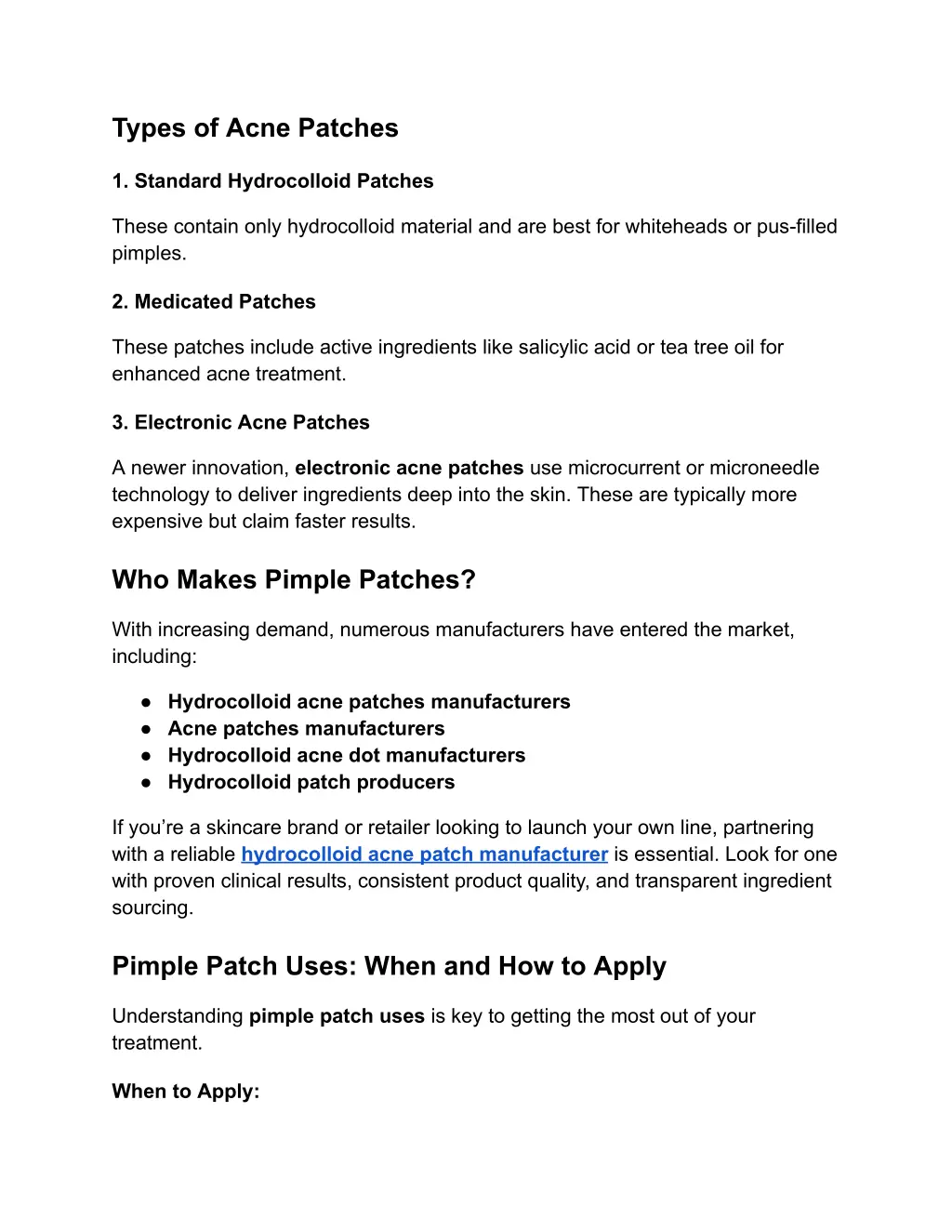 types of acne patches