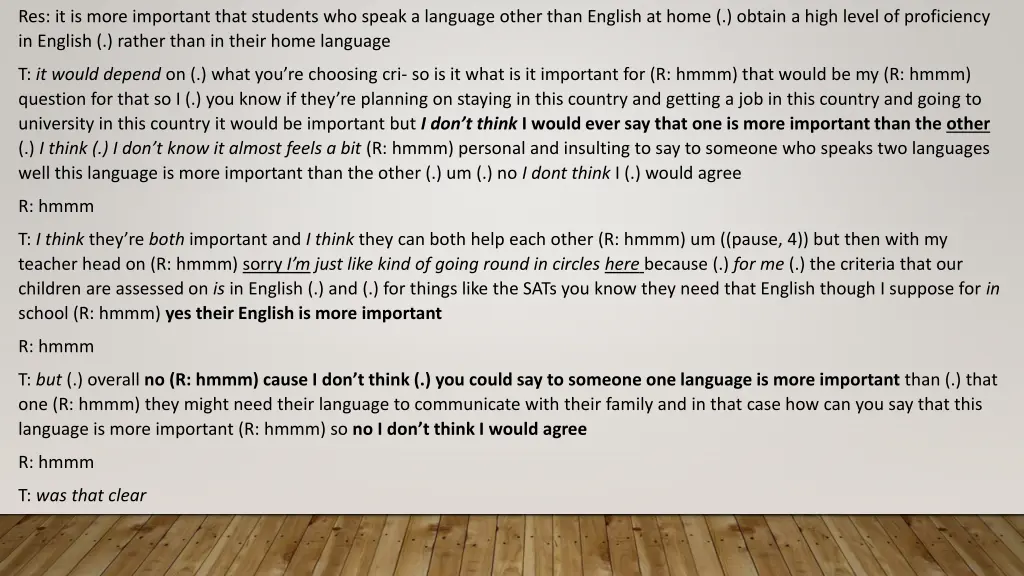 res it is more important that students who speak