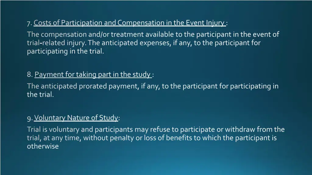 7 costs of participation and compensation