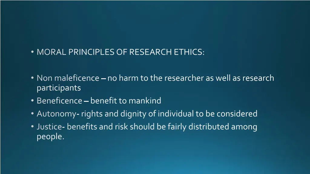 moral principles of research ethics