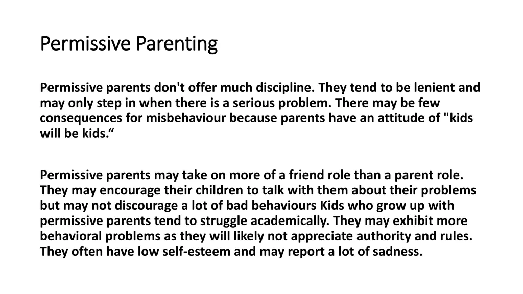 permissive permissive parenting