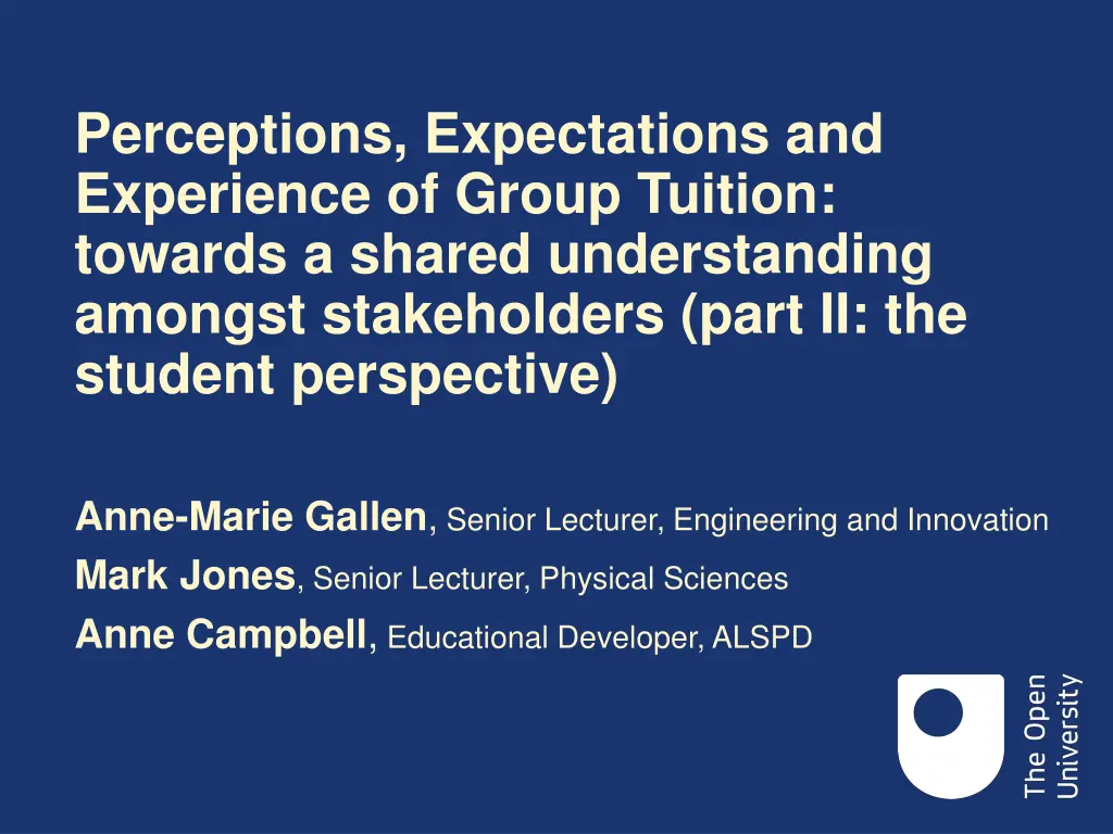 perceptions expectations and experience of group
