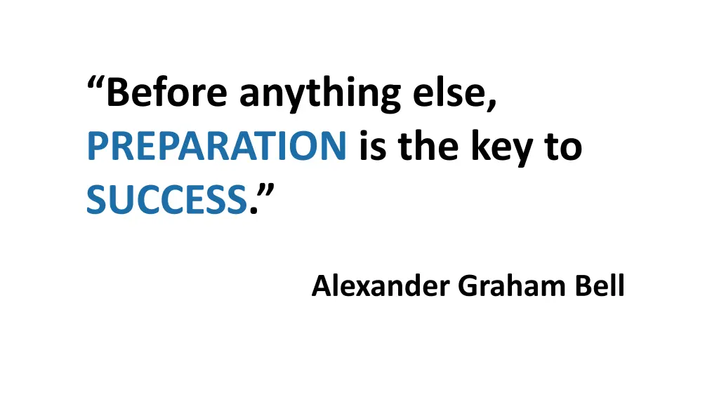 before anything else preparation
