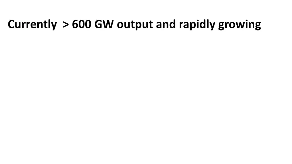 currently 600 gw output and rapidly growing