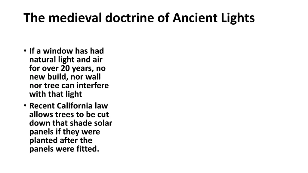 the medieval doctrine of ancient lights