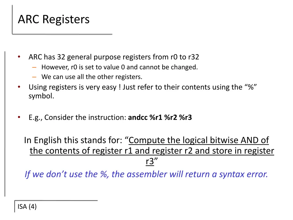 arc registers