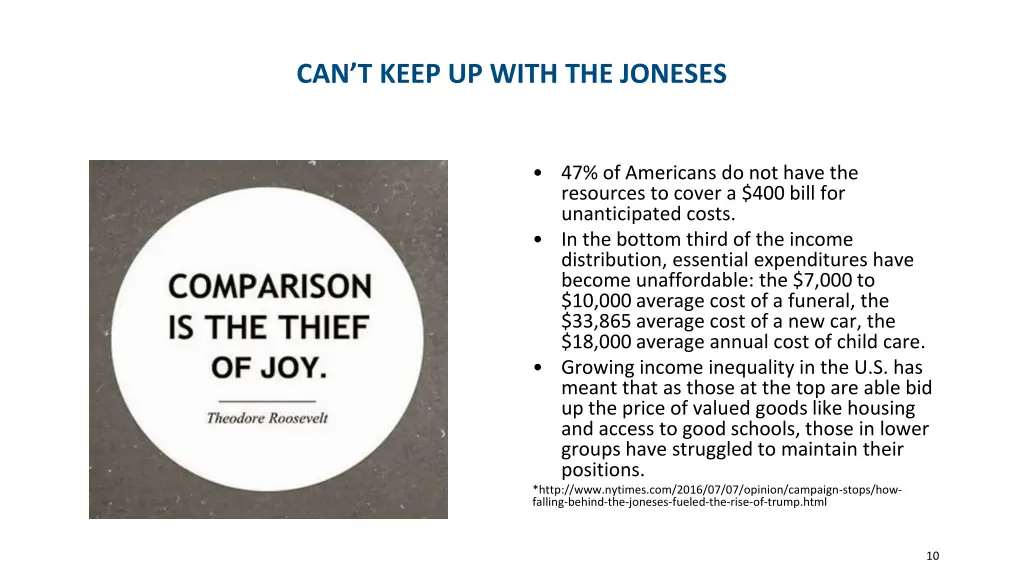 can t keep up with the joneses