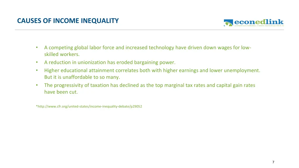 causes of income inequality