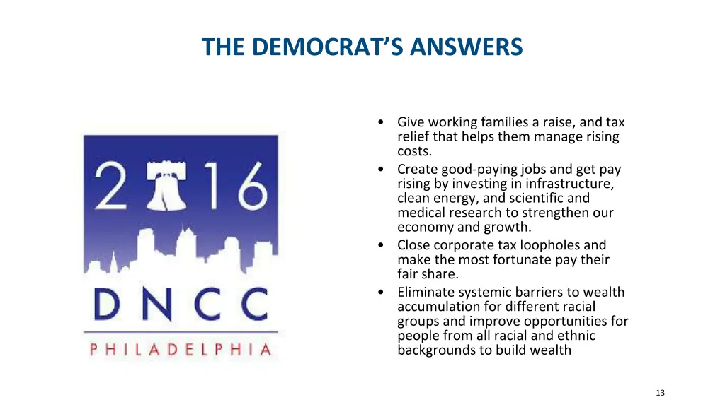 the democrat s answers
