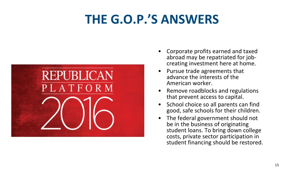 the g o p s answers