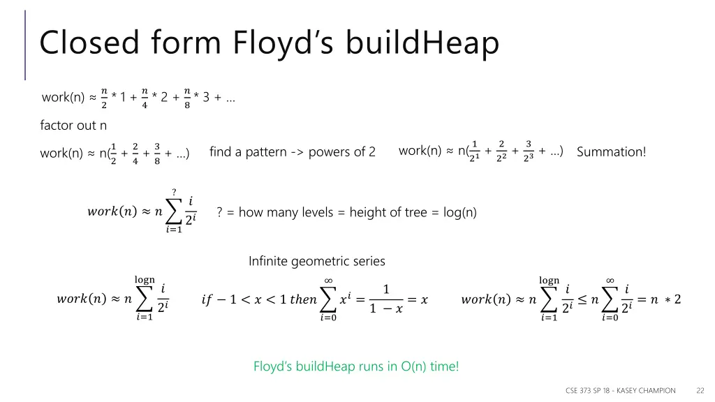 closed form floyd s buildheap