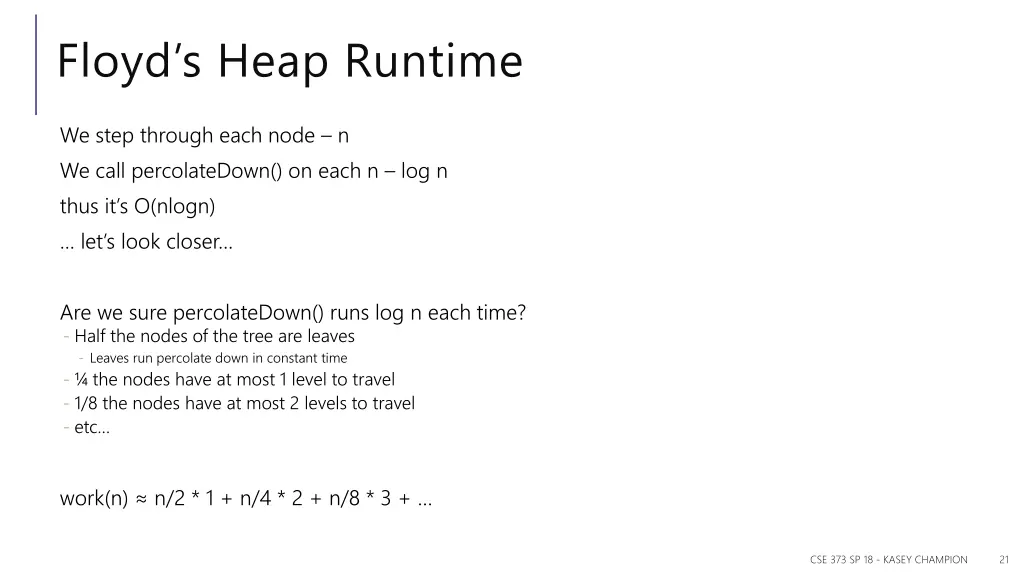 floyd s heap runtime