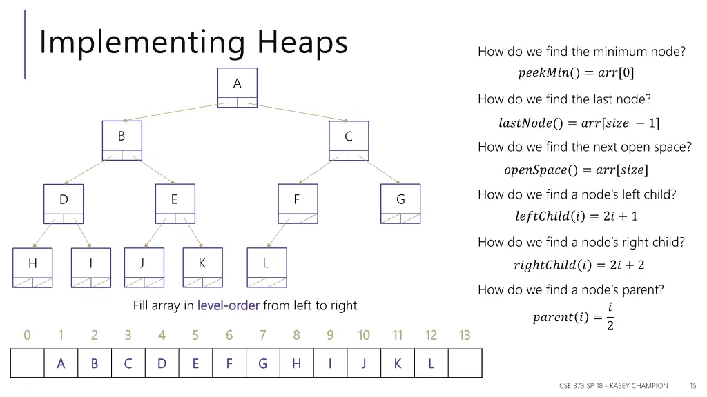 implementing heaps