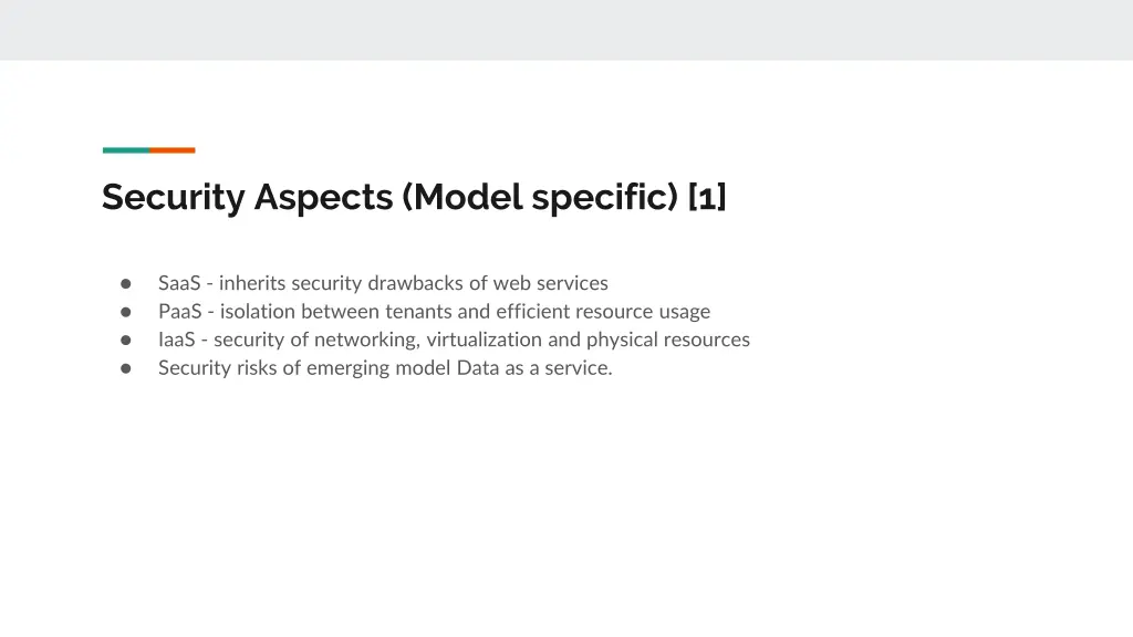 security aspects model specific 1