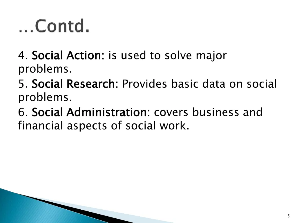 4 social action problems 5 social research