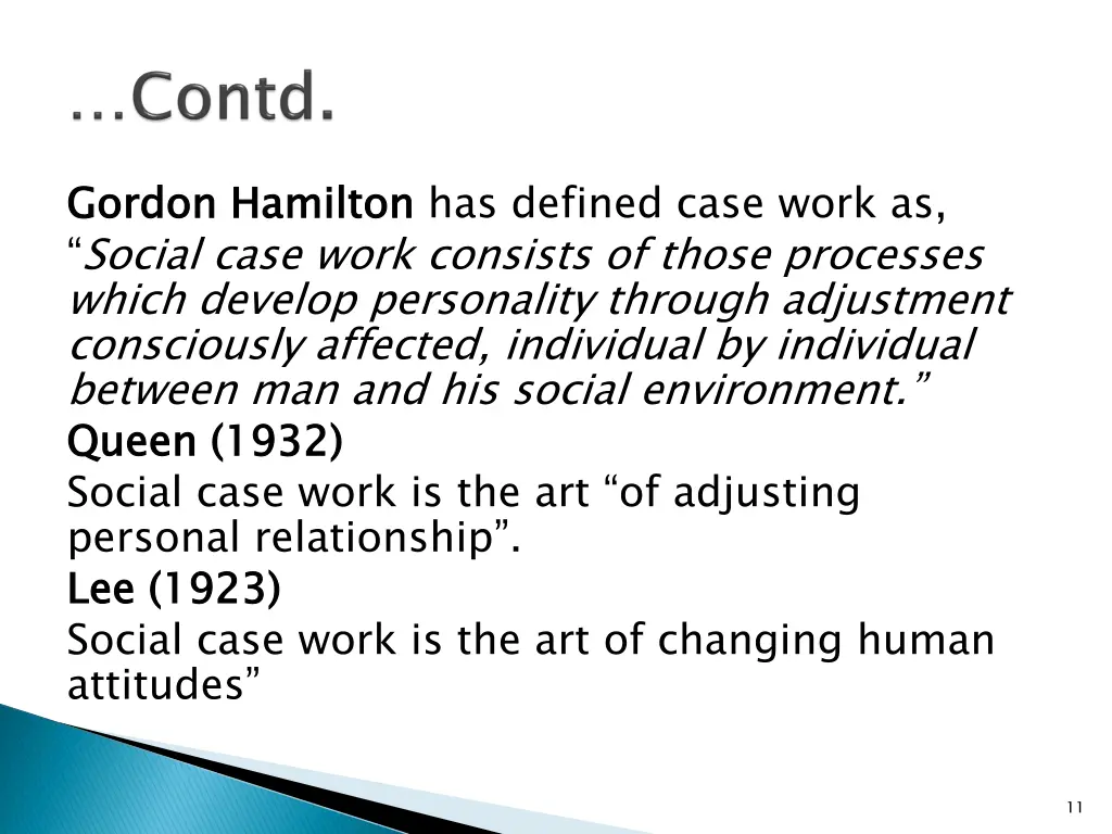 gordon hamilton social case work consists