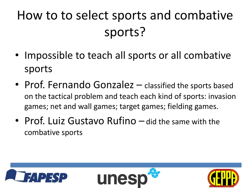 how to to select sports and combative sports