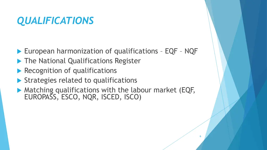qualifications