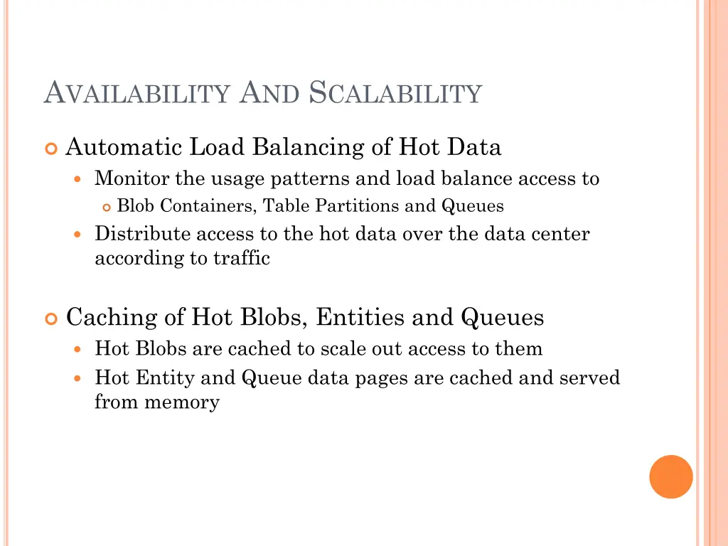 a vailability a nd s calability