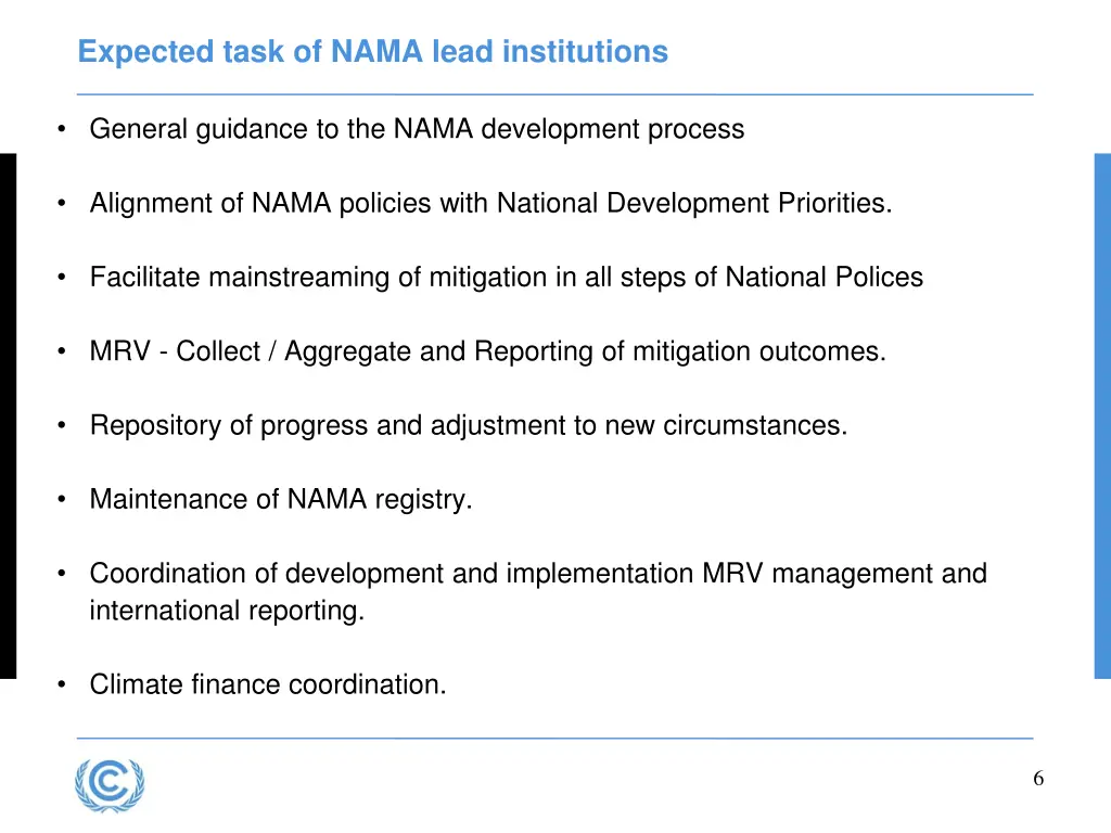 expected task of nama lead institutions