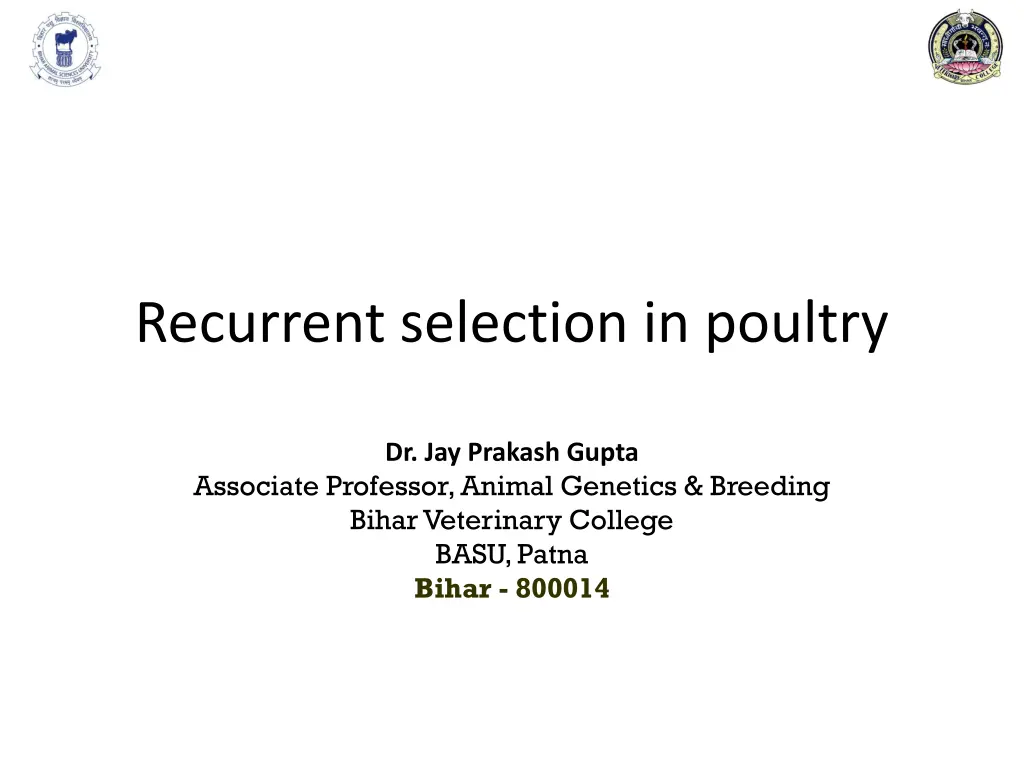 recurrent selection in poultry