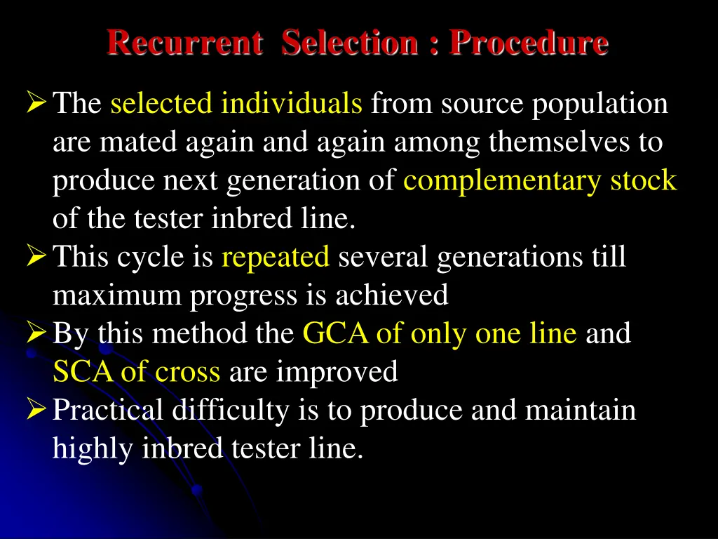 recurrent selection procedure 1