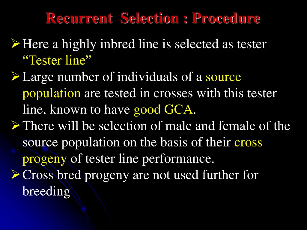 recurrent selection procedure
