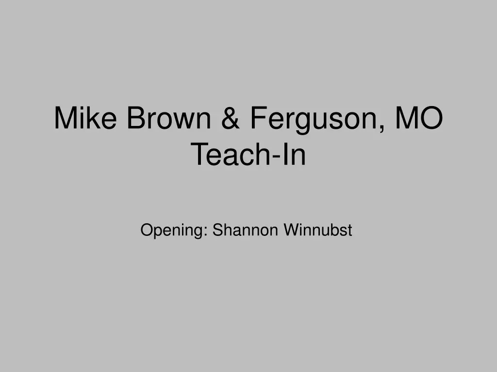 mike brown ferguson mo teach in