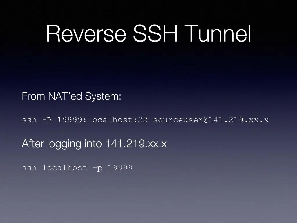 reverse ssh tunnel