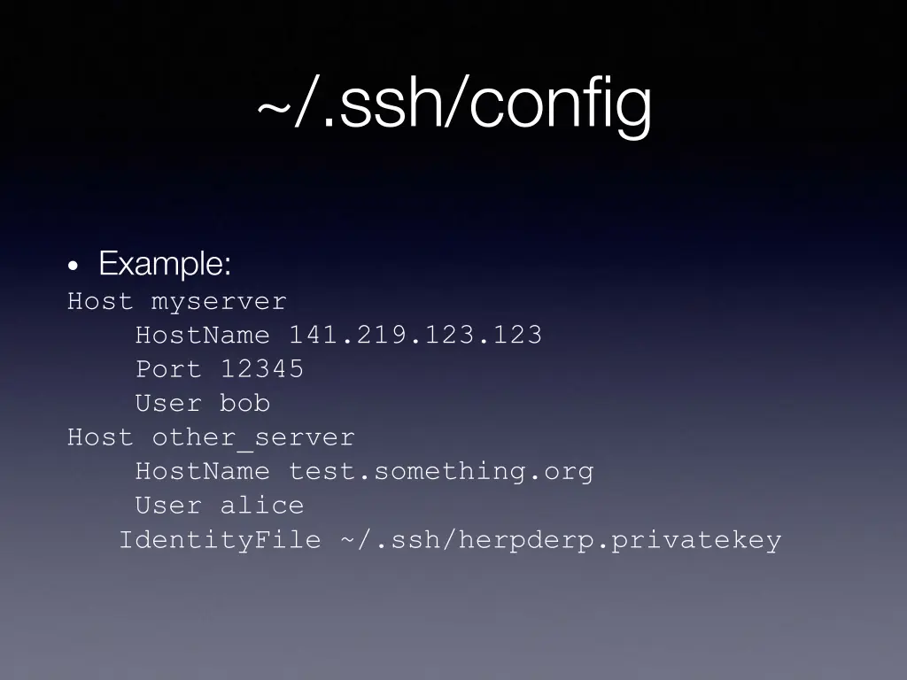 ssh config