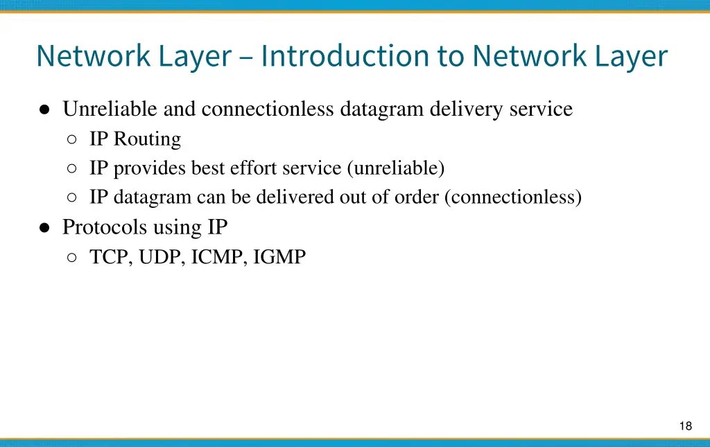 network layer introduction to network layer
